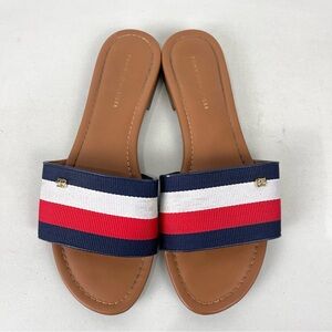 Tommy Hilfiger Sailor Striped Slip On Sandals Women's Size 8 Nautical Preppy